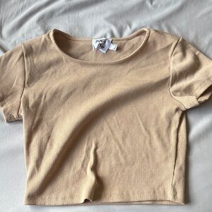 Princess Polly Beige Ribbed Top
